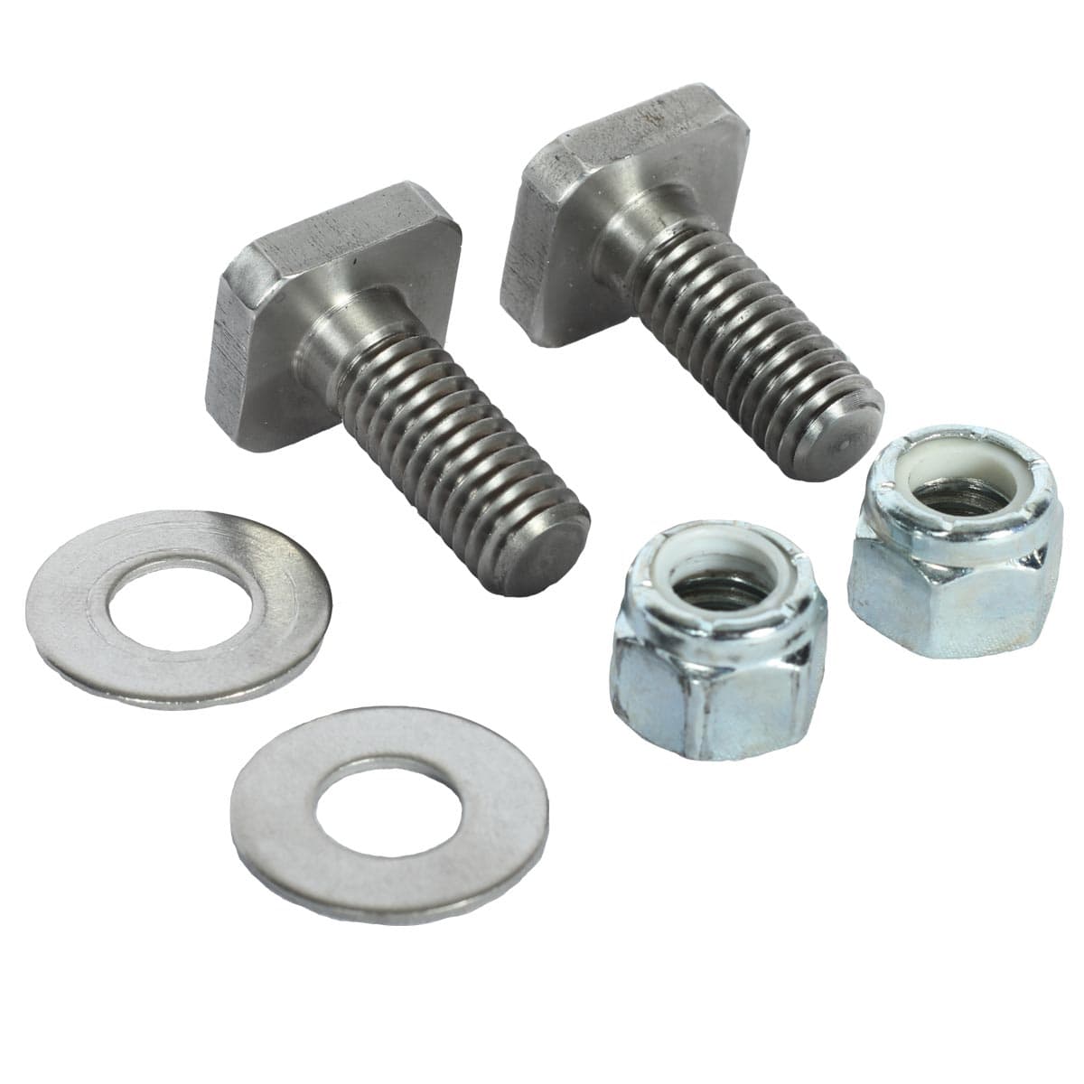 Two washers, nuts, and bolts