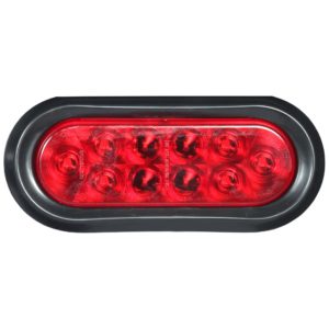 A six inch, oval, red led reverse light