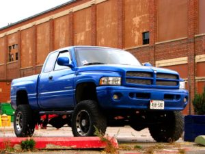 Blue Lifted Truck 