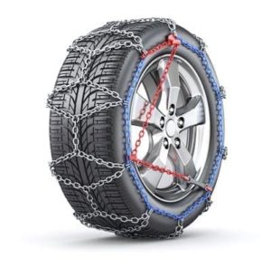 Tire with snow chain