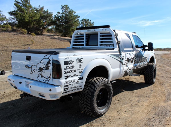 white truck with lift kit
