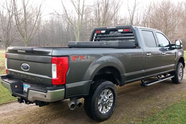 Ford F350 with Low Pro headache rack and a cross body tool box