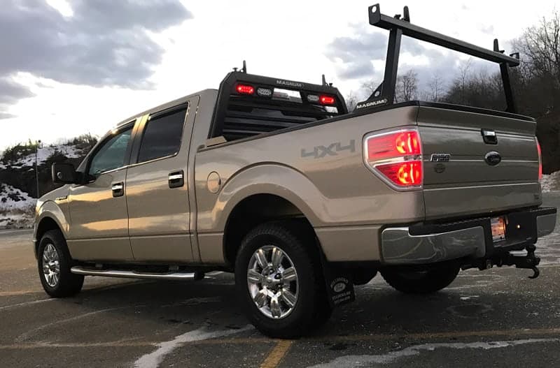 Ford F-150 with Magnum headache rack and rear cargo rack with extension tube.