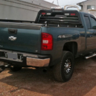 Back view of a Chevrolet Silverado with a Magnum Truck Rack